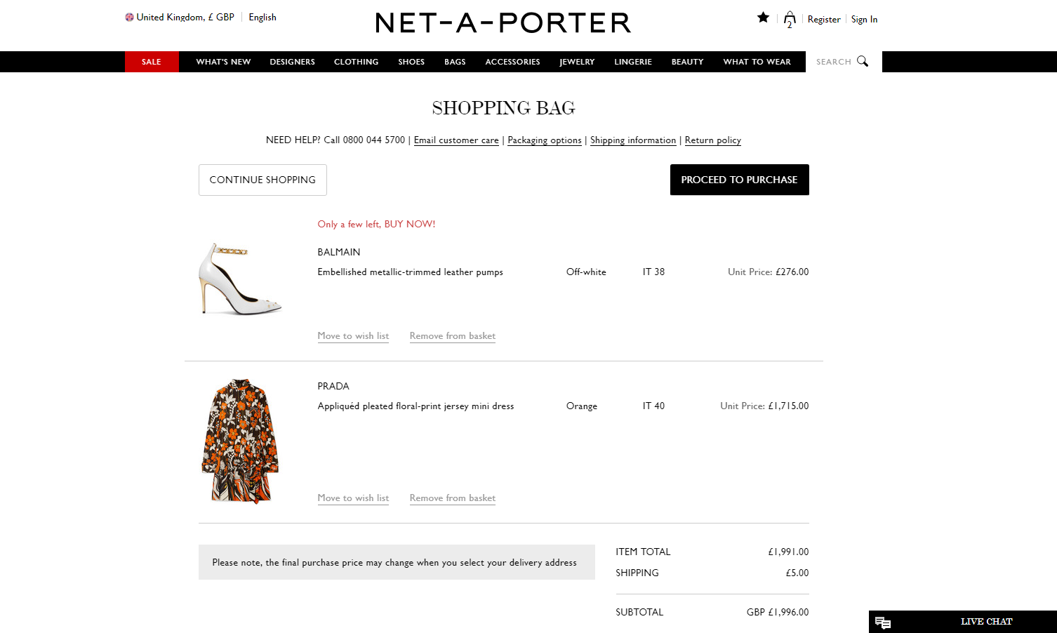 как купить NETAPORTER в англии