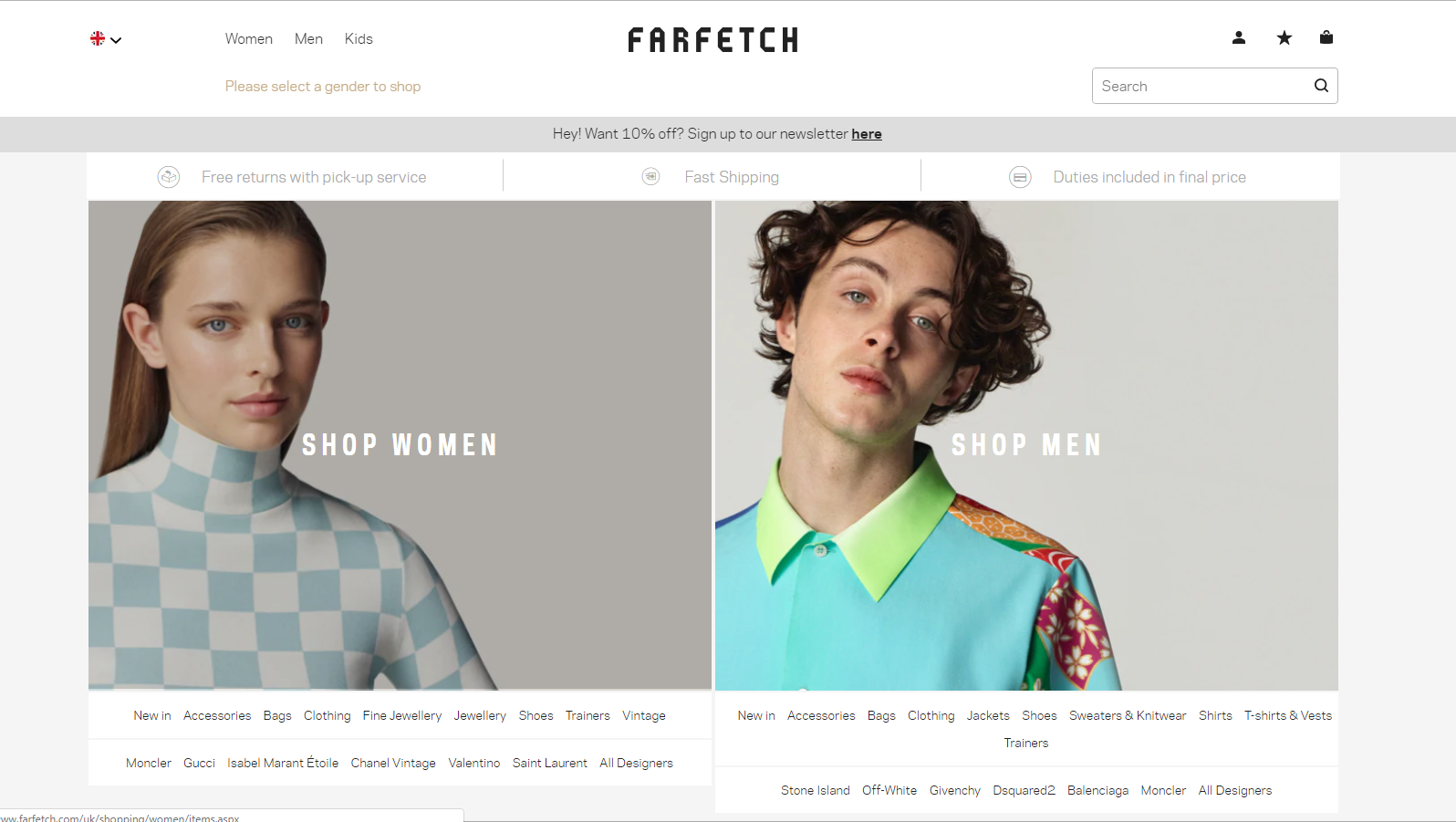 как купить Farfetch в англии