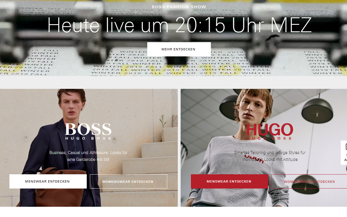 покупка Hugo Boss в Германии